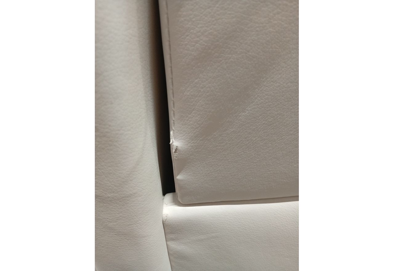 Łóżko kontynentalne PERA 200x200 - Soft 17 - biała ekoskóra - OUTLETU