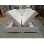 Łóżko kontynentalne PERA 200x200 - Soft 17 - biała ekoskóra - OUTLETU