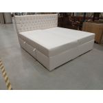 Łóżko kontynentalne PERA 200x200 - Soft 17 - biała ekoskóra - OUTLETU