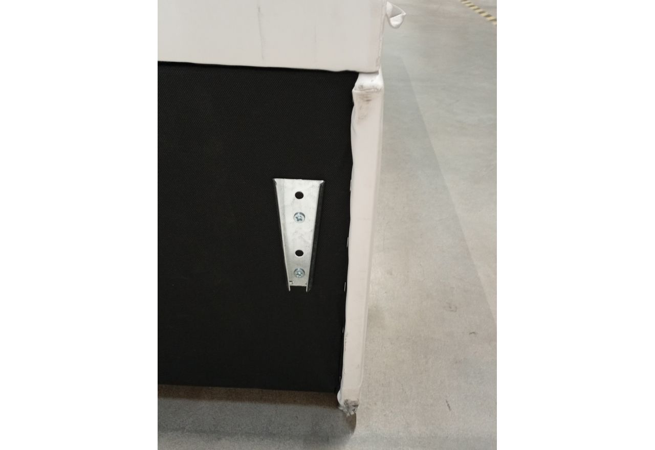 Łóżko kontynentalne PERA 200x200 - Soft 17 - biała ekoskóra - OUTLETU