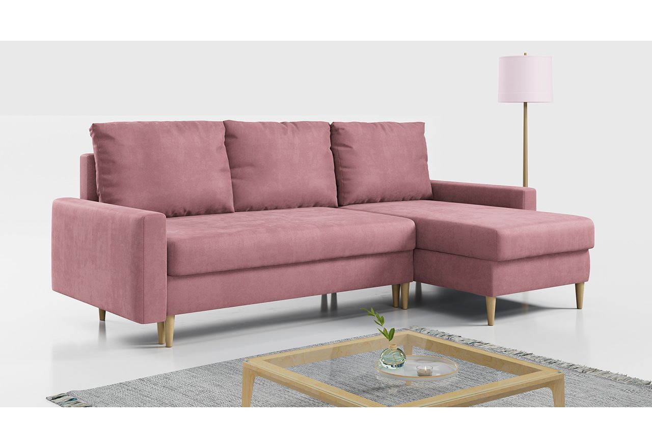 Narożnik LANG L - Kronos 27 - różowy - OUTLETU