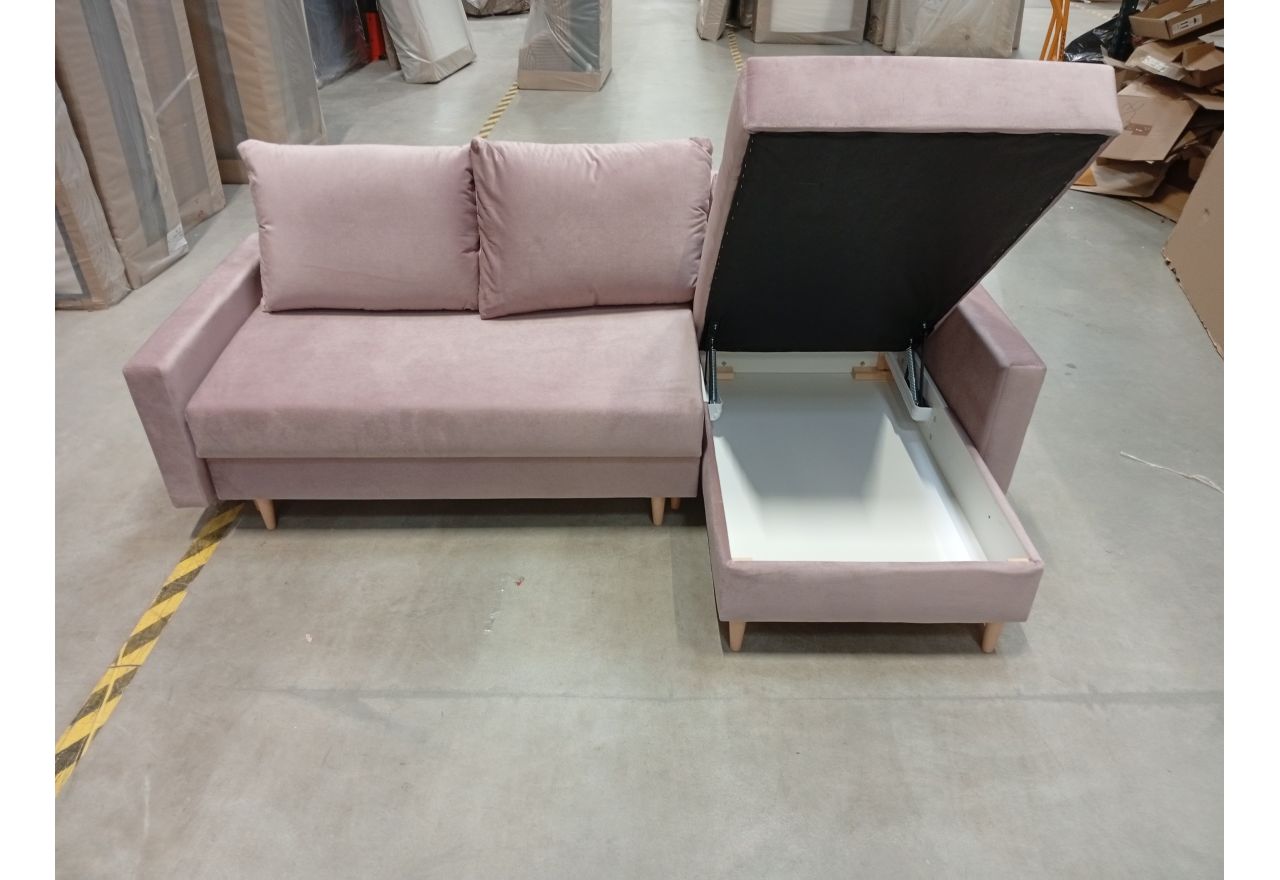 Narożnik LANG L - Kronos 27 - różowy - OUTLETU