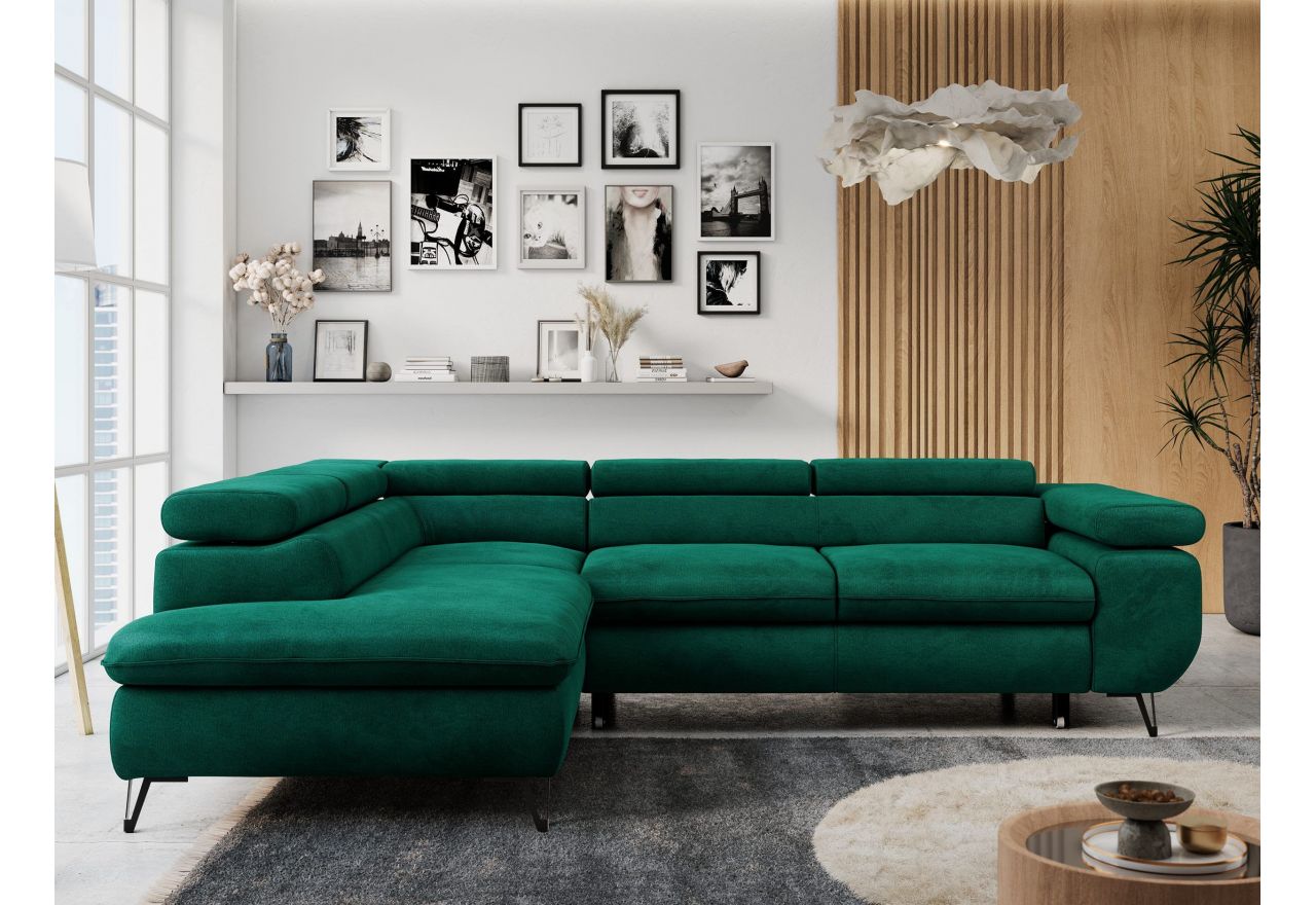 Narożnik PETER L - Monolith 37 - zielony - OUTLETU