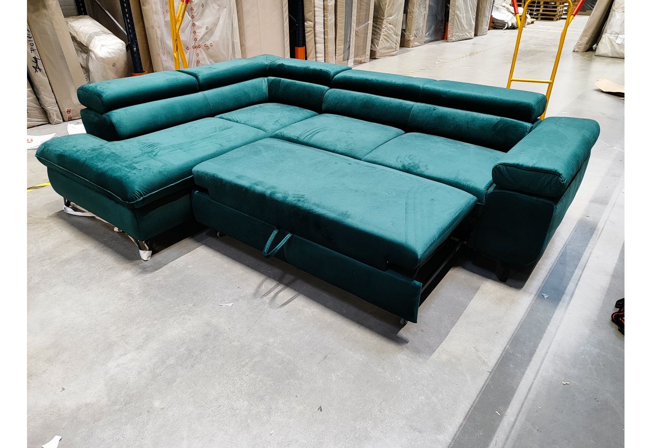 Narożnik PETER L - Monolith 37 - zielony - OUTLETU