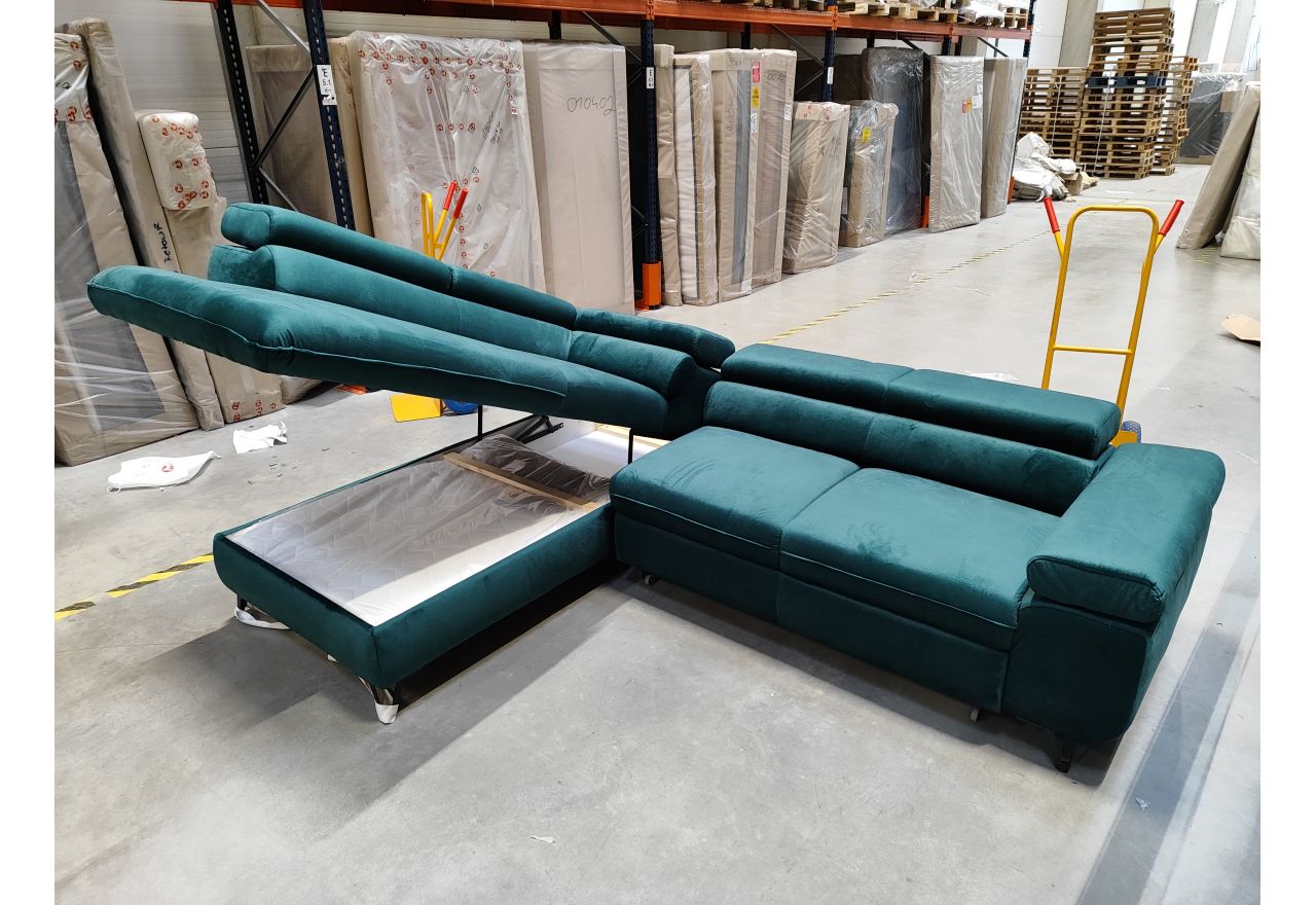 Narożnik PETER L - Monolith 37 - zielony - OUTLETU