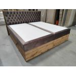 Łóżko kontynentalne AMORE 200x200 - Monolith 15 - brązowy - OUTLETU