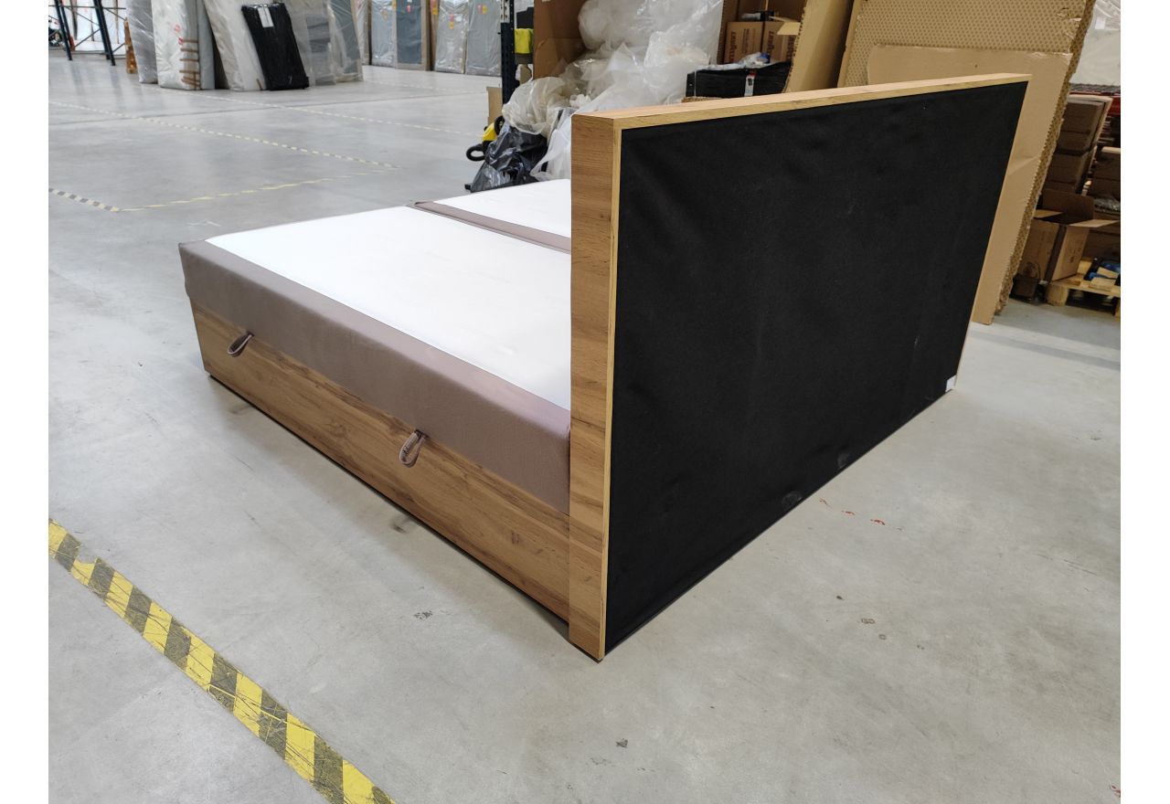 Łóżko kontynentalne AMORE 200x200 - Monolith 15 - brązowy - OUTLETU