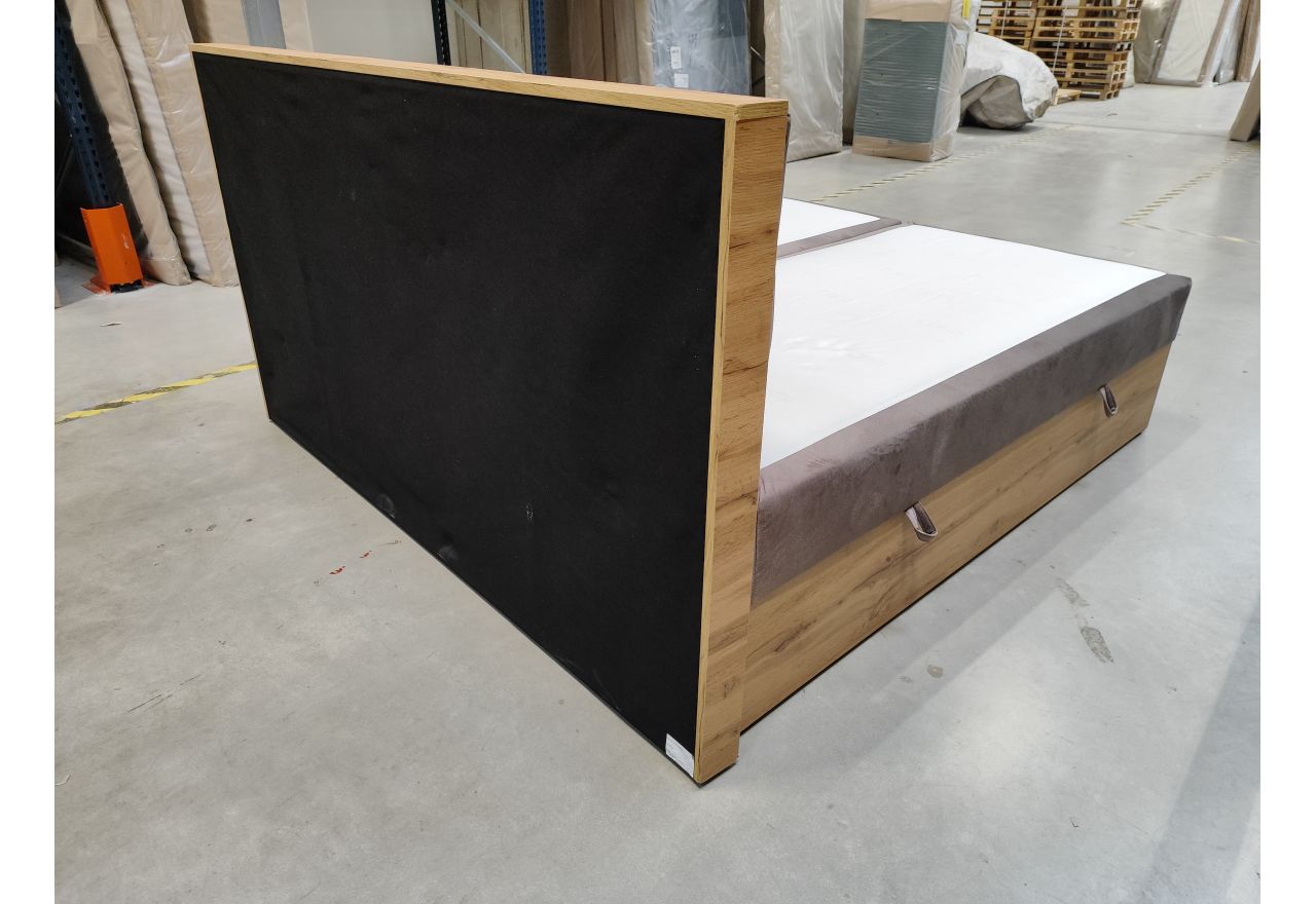 Łóżko kontynentalne AMORE 200x200 - Monolith 15 - brązowy - OUTLETU