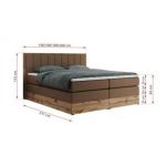 Łóżko kontynentalne BELLISSIMO KING 180x200 - Soft 34 - brązowa ekoskóra - OUTLETU