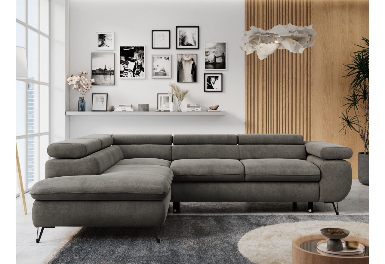 Narożnik PETER L - Monolith 92 - ciemny szary - OUTLETU