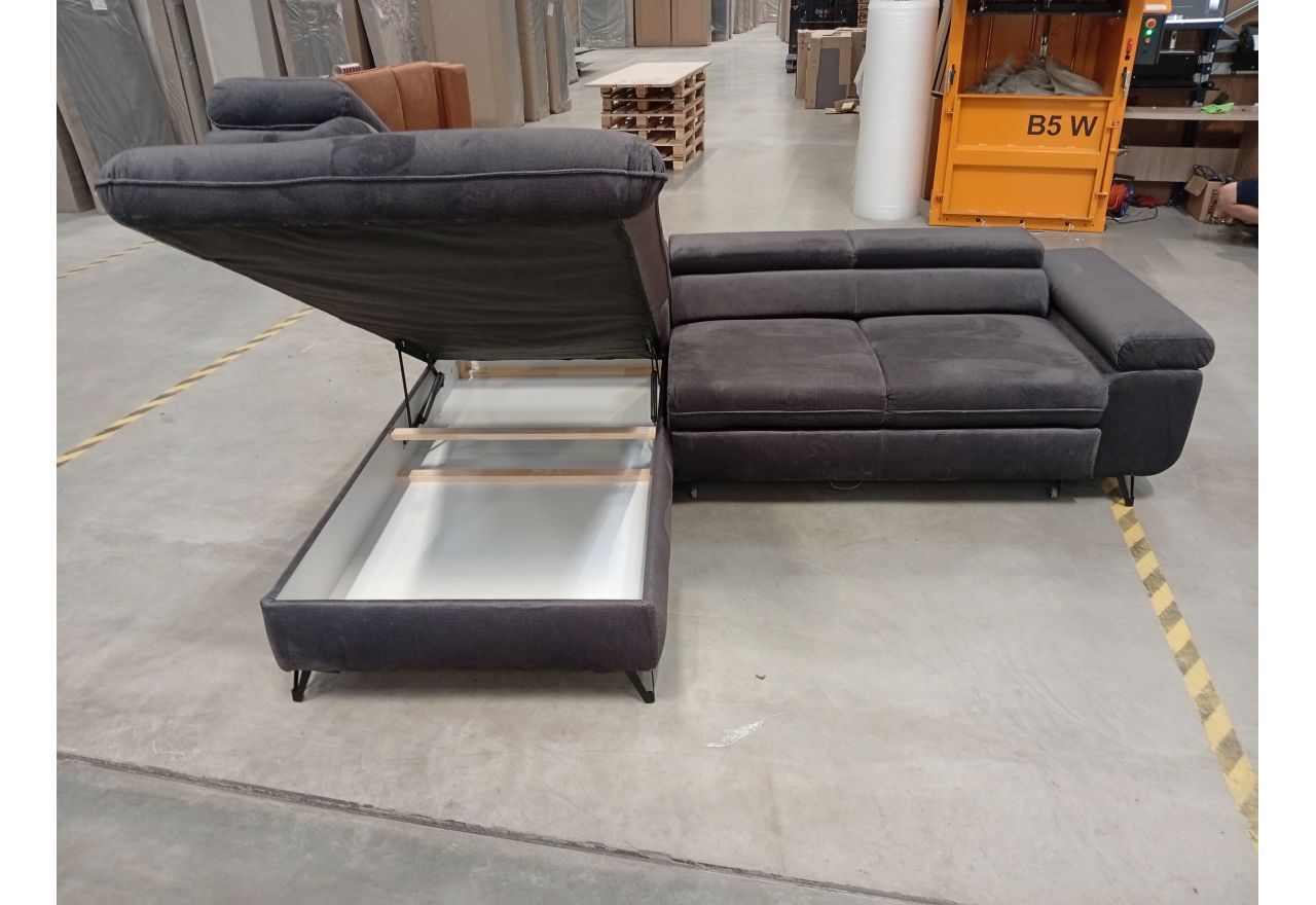 Narożnik PETER L - Monolith 92 - ciemny szary - OUTLETU