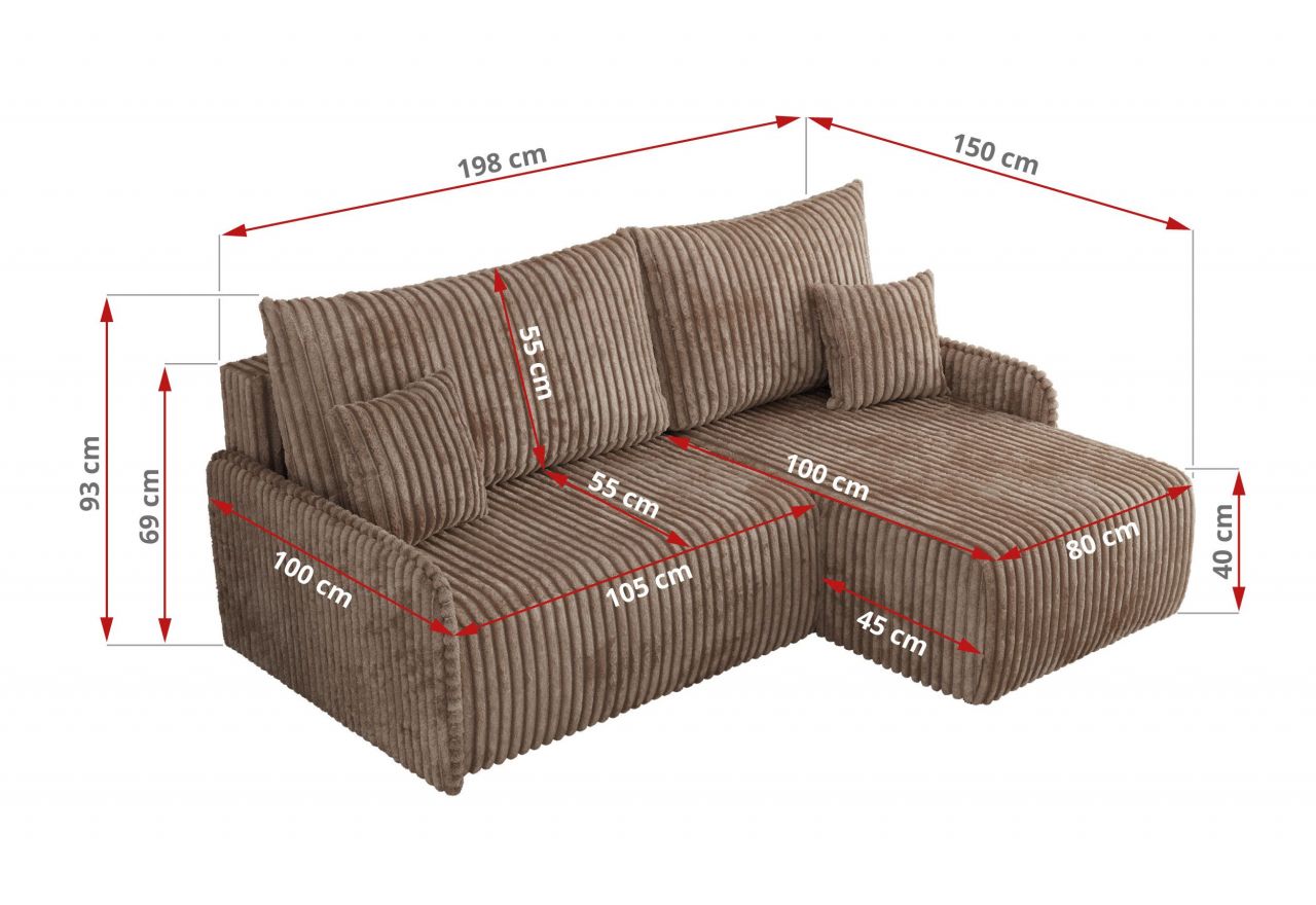 Narożnik ARPA L - Tilia 17 - brązowy - OUTLET