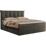 Łóżko kontynentalne PREMIUM 10 200x200 - H4 - ciemnoszary, welwet