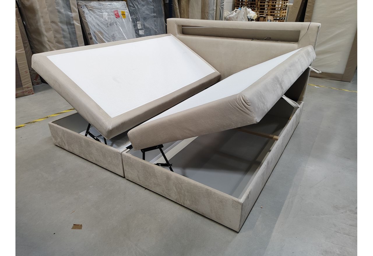 Łóżko kontynentalne GOLD 5 KING 200x200 - Monolith 02 - beżowy - OUTLETU