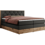 Łóżko kontynentalne VENETO KING 200x200 - Soft 20 - szara ekoskóra - OUTLETU