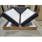 Łóżko kontynentalne VENETO KING 200x200 - Soft 20 - szara ekoskóra - OUTLETU