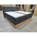 Łóżko kontynentalne VENETO KING 200x200 - Soft 20 - szara ekoskóra - OUTLETU