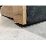 Łóżko kontynentalne VENETO KING 200x200 - Soft 20 - szara ekoskóra - OUTLETU