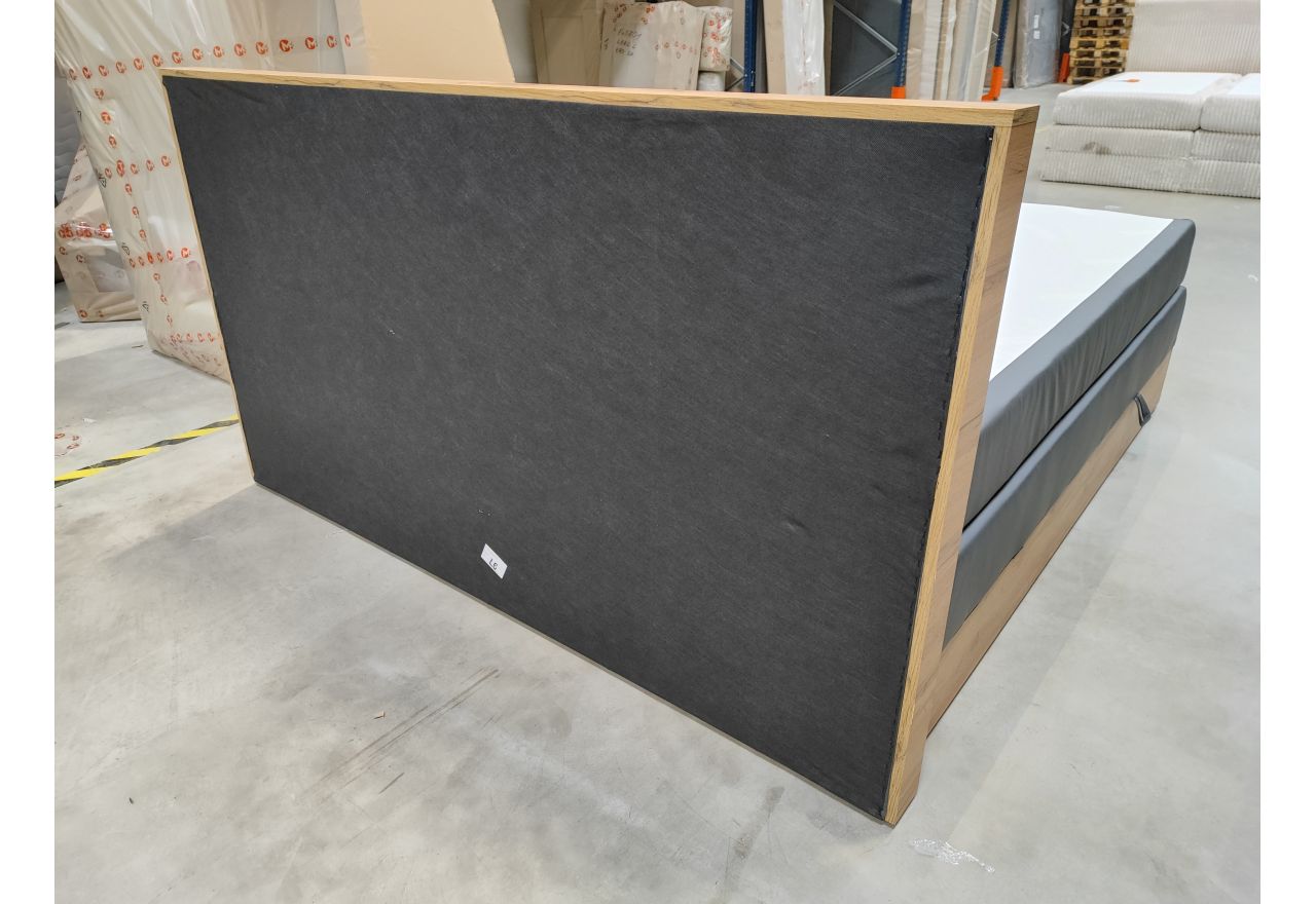 Łóżko kontynentalne VENETO KING 200x200 - Soft 20 - szara ekoskóra - OUTLETU