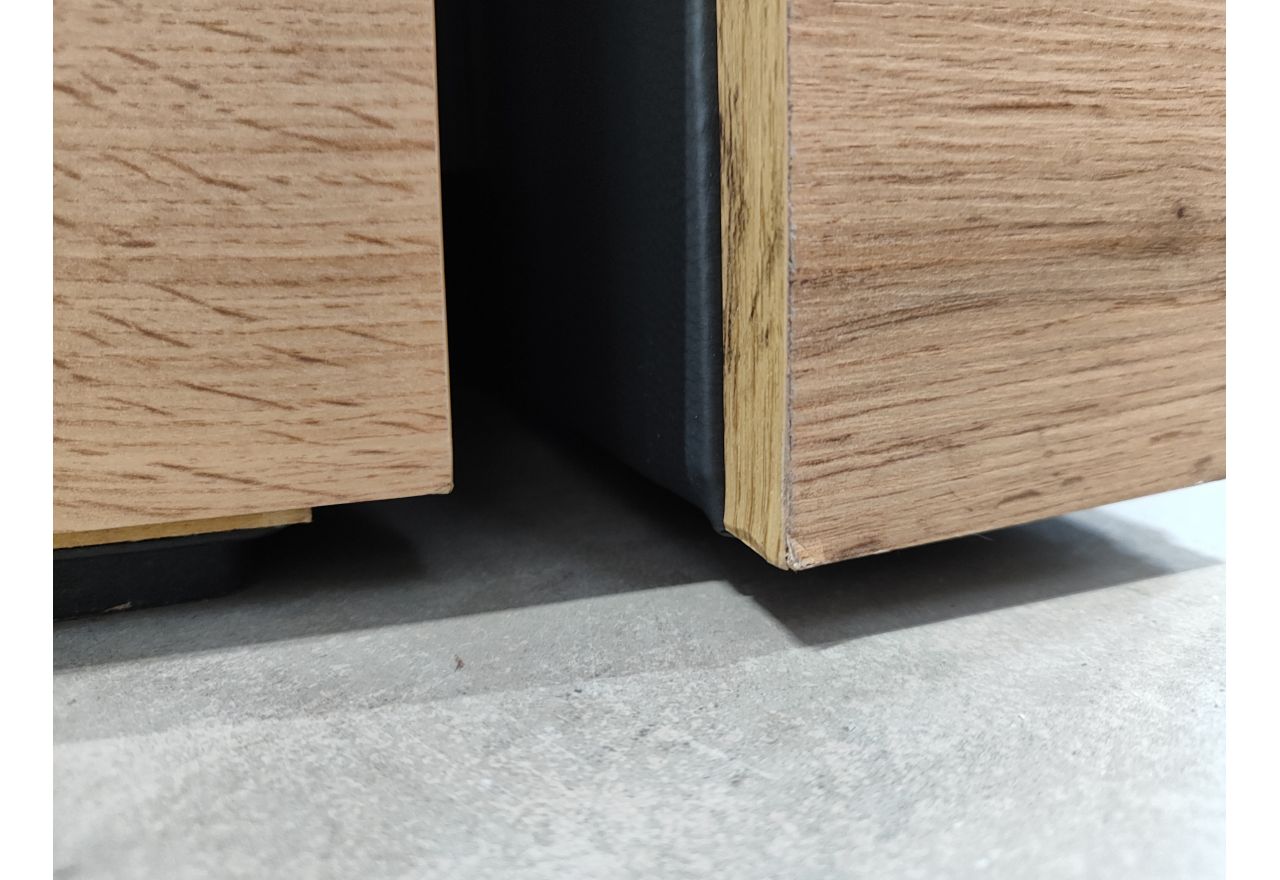 Łóżko kontynentalne VENETO KING 200x200 - Soft 20 - szara ekoskóra - OUTLETU