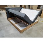 Łóżko kontynentalne VENETO KING 200x200 - Soft 20 - szara ekoskóra - OUTLETU