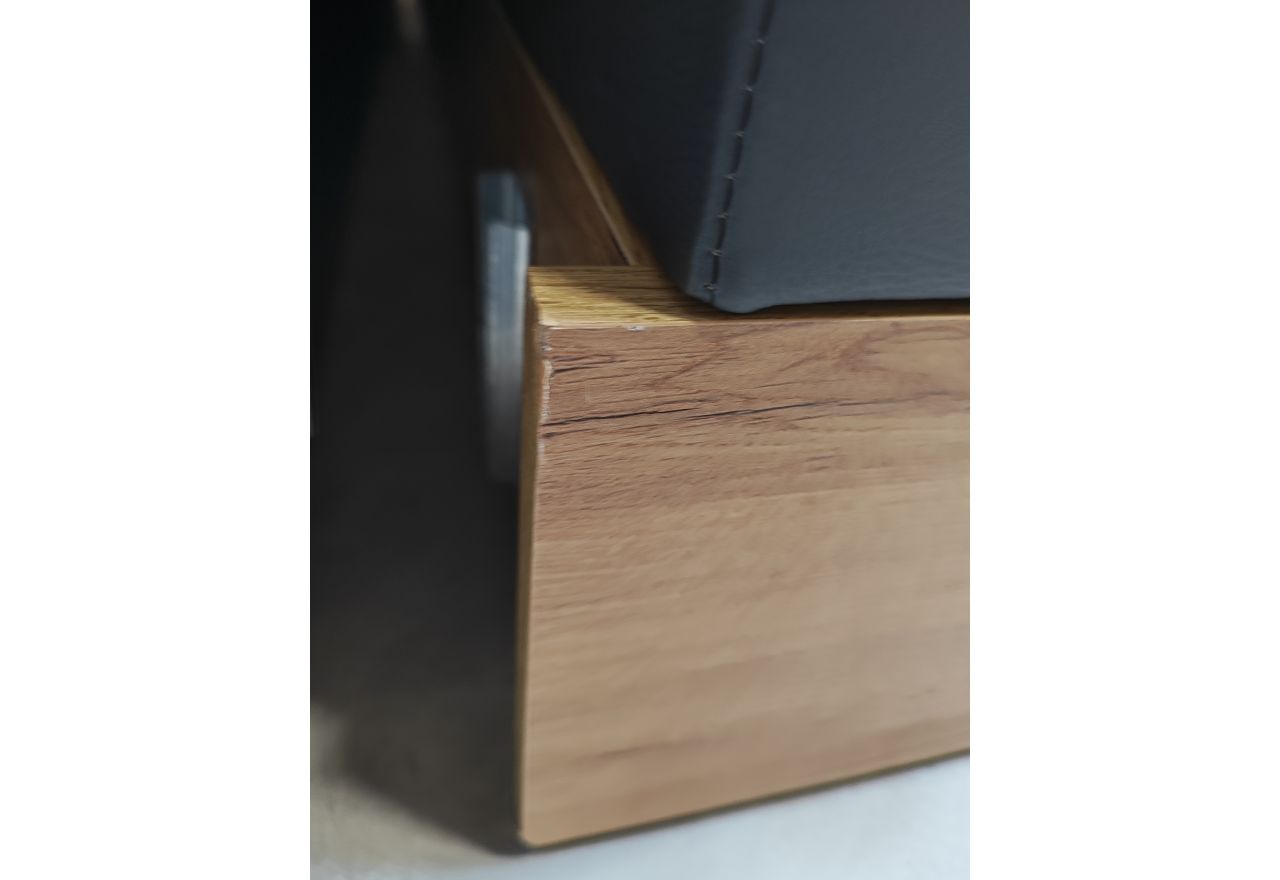 Łóżko kontynentalne VENETO KING 200x200 - Soft 20 - szara ekoskóra - OUTLETU