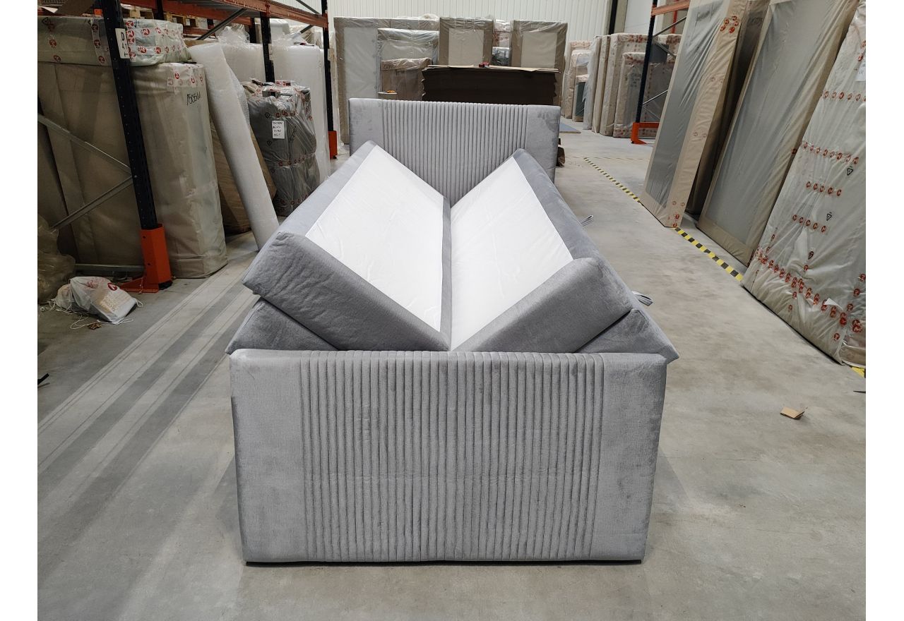 Łóżko kontynentalne KING DOREN 120x200 - Monolith 84 - jasny szary - OUTLET