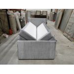 Łóżko kontynentalne KING DOREN 120x200 - Monolith 84 - jasny szary - OUTLET