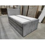 Łóżko kontynentalne KING DOREN 120x200 - Monolith 84 - jasny szary - OUTLET