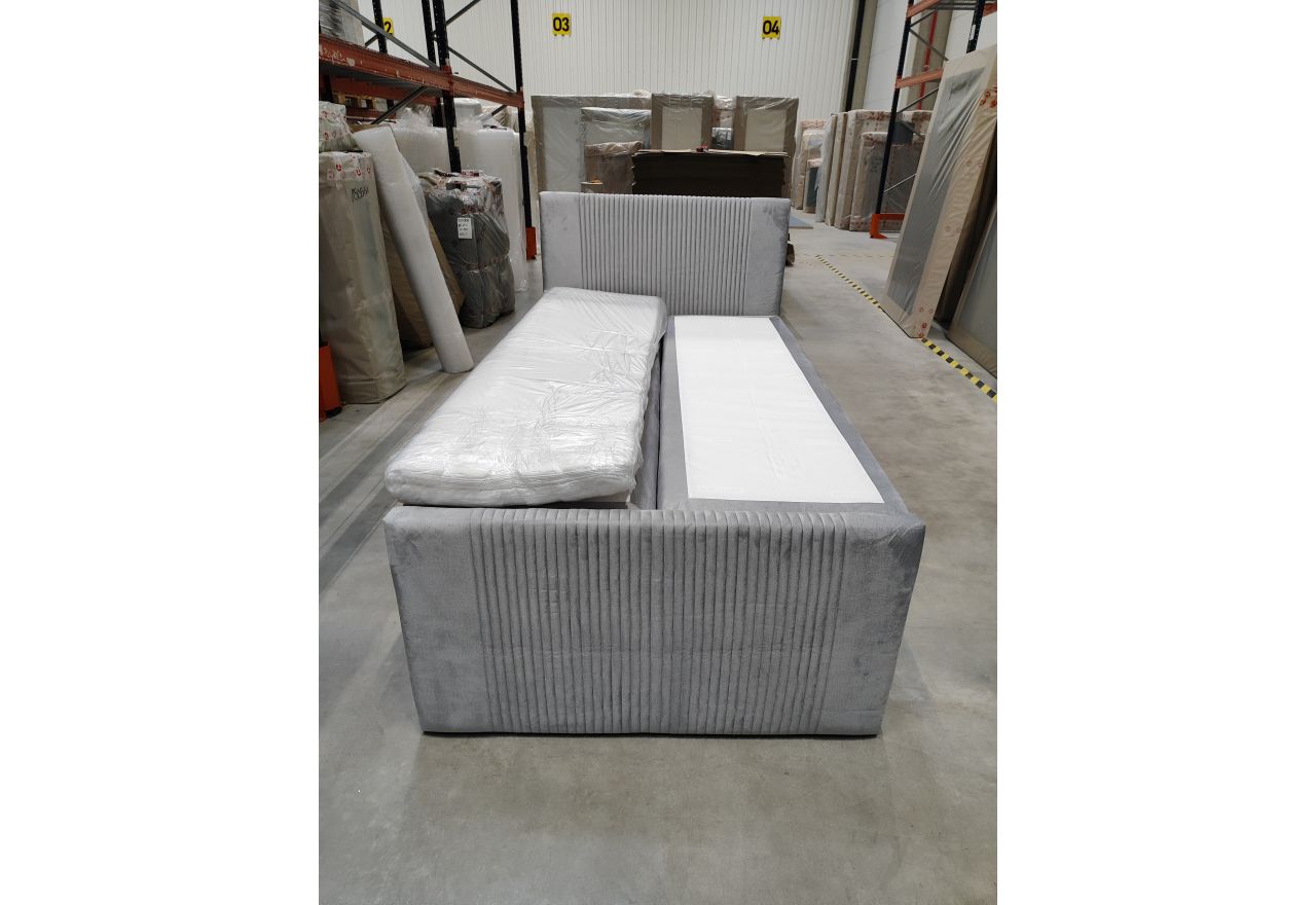 Łóżko kontynentalne KING DOREN 120x200 - Monolith 84 - jasny szary - OUTLET