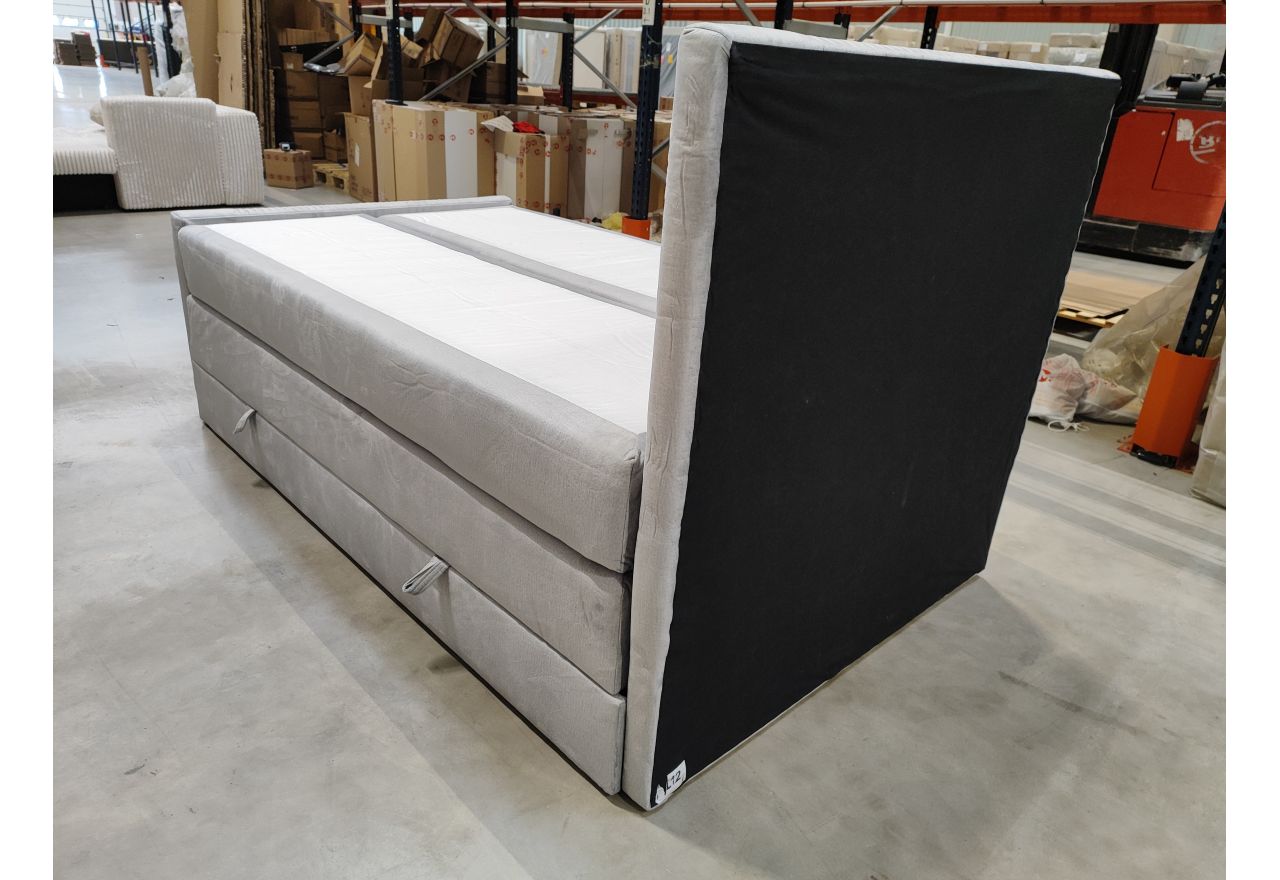 Łóżko kontynentalne KING DOREN 120x200 - Monolith 84 - jasny szary - OUTLET