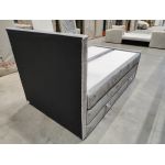 Łóżko kontynentalne KING DOREN 120x200 - Monolith 84 - jasny szary - OUTLET