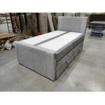 Łóżko kontynentalne KING DOREN 120x200 - Monolith 84 - jasny szary - OUTLET