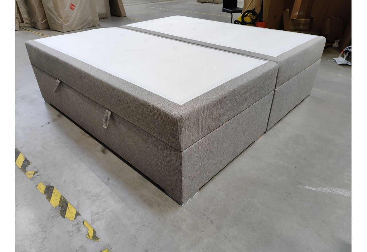 Łóżko kontynentalne bez wezgłowia BESS 200x200 - Matana 17 - beżowy - OUTLET