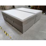 Łóżko kontynentalne bez wezgłowia BESS 200x200 - Matana 17 - beżowy - OUTLET