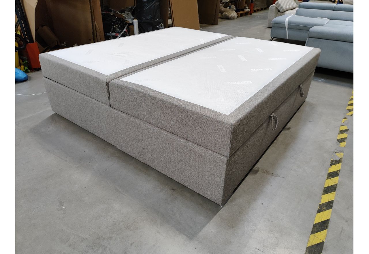 Łóżko kontynentalne bez wezgłowia BESS 200x200 - Matana 17 - beżowy - OUTLET