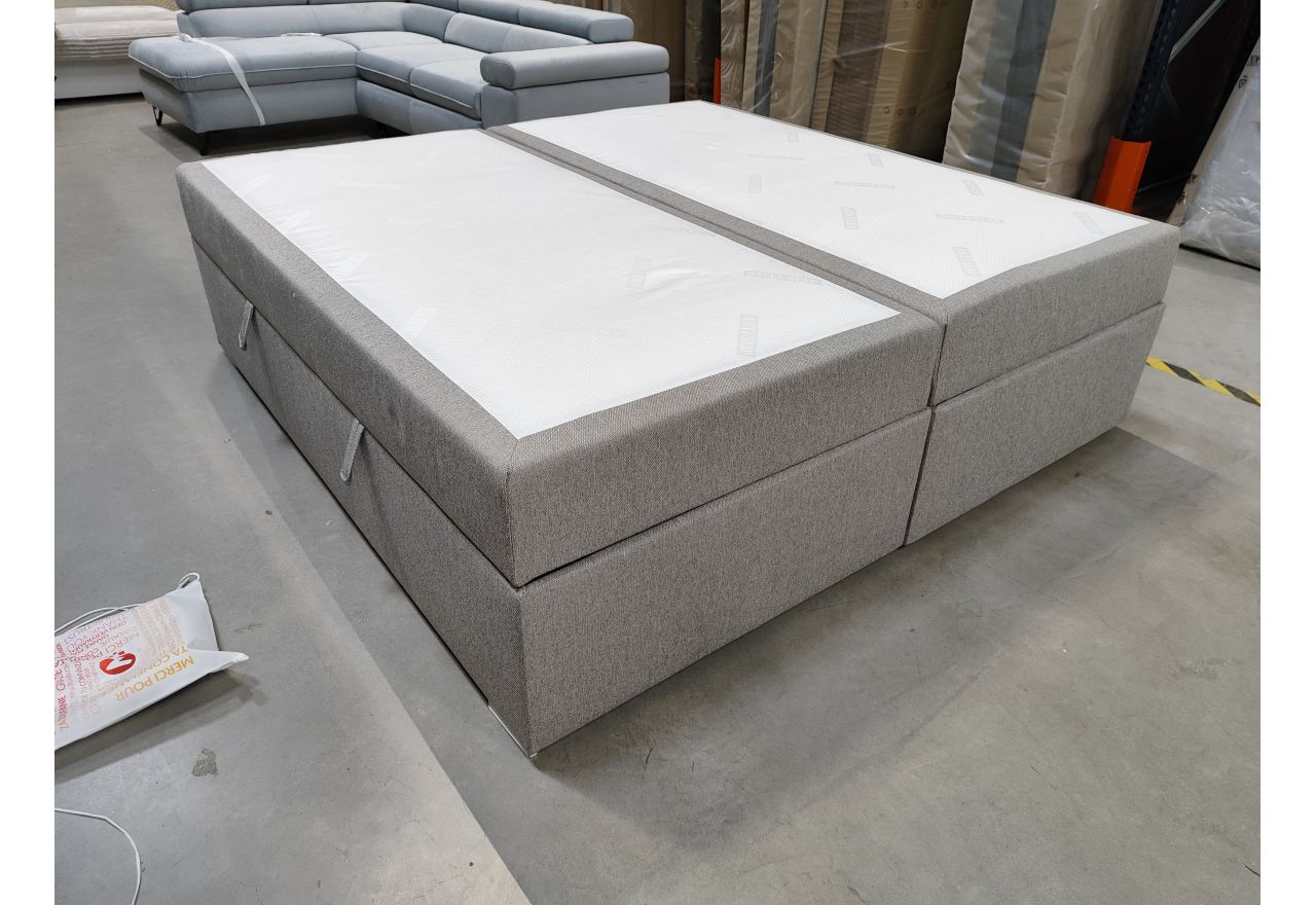 Łóżko kontynentalne bez wezgłowia BESS 200x200 - Matana 17 - beżowy - OUTLET