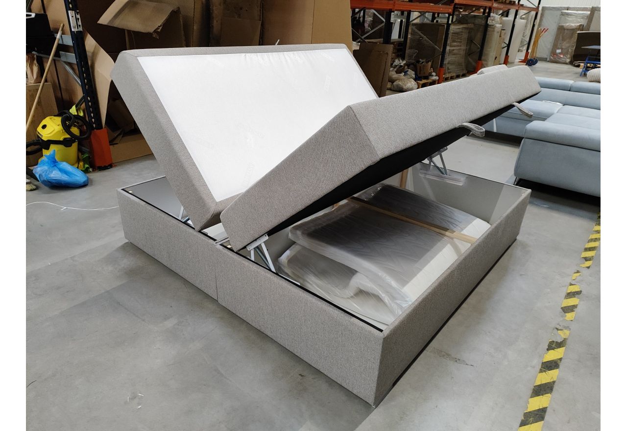 Łóżko kontynentalne bez wezgłowia BESS 200x200 - Matana 17 - beżowy - OUTLET