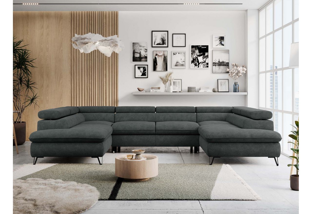 Narożnik PETER U - Matana 05 - ciemny szary - OUTLETU