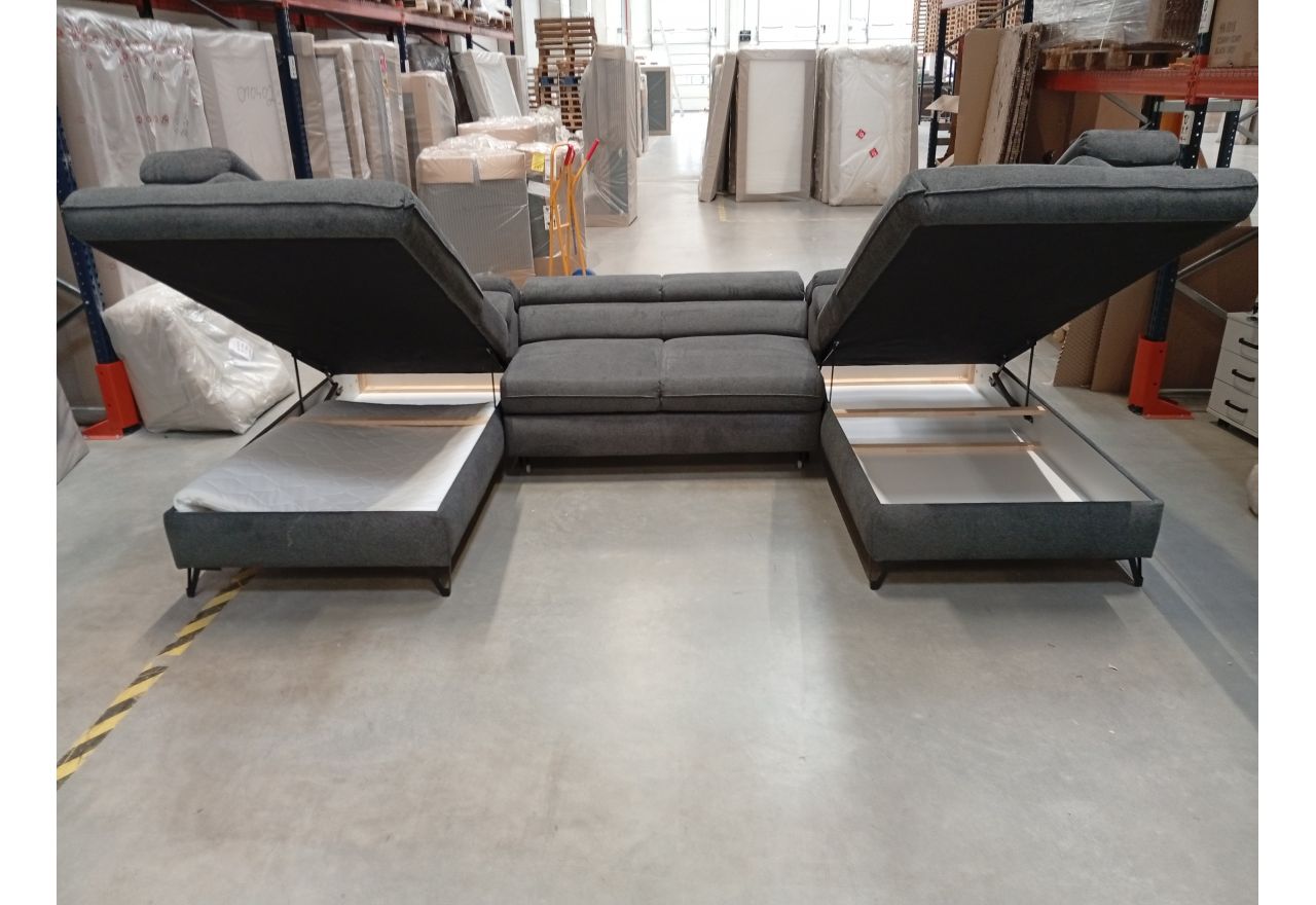 Narożnik PETER U - Matana 05 - ciemny szary - OUTLETU