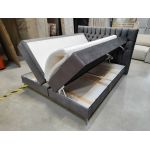 Łóżko kontynentalne MILEN 160x200 - Monolith 92 - ciemny szary - OUTLETU