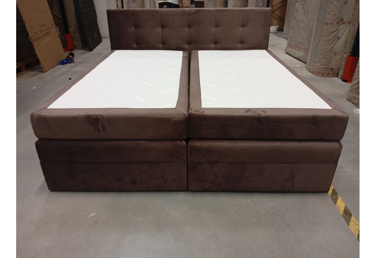 Łóżko kontynentalne ERNI KING 200x200 - Monolith 15 - brązowy - OUTLETU