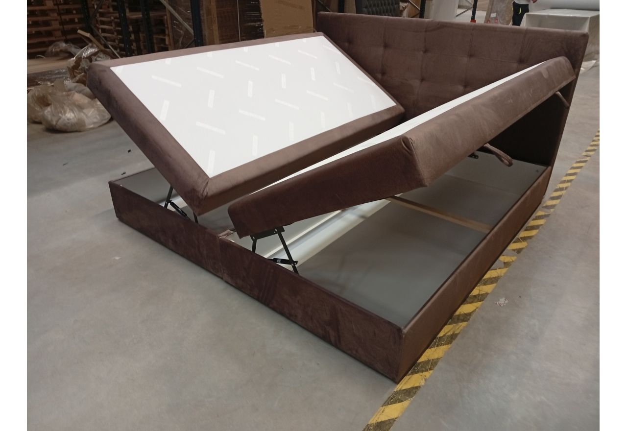 Łóżko kontynentalne ERNI KING 200x200 - Monolith 15 - brązowy - OUTLETU