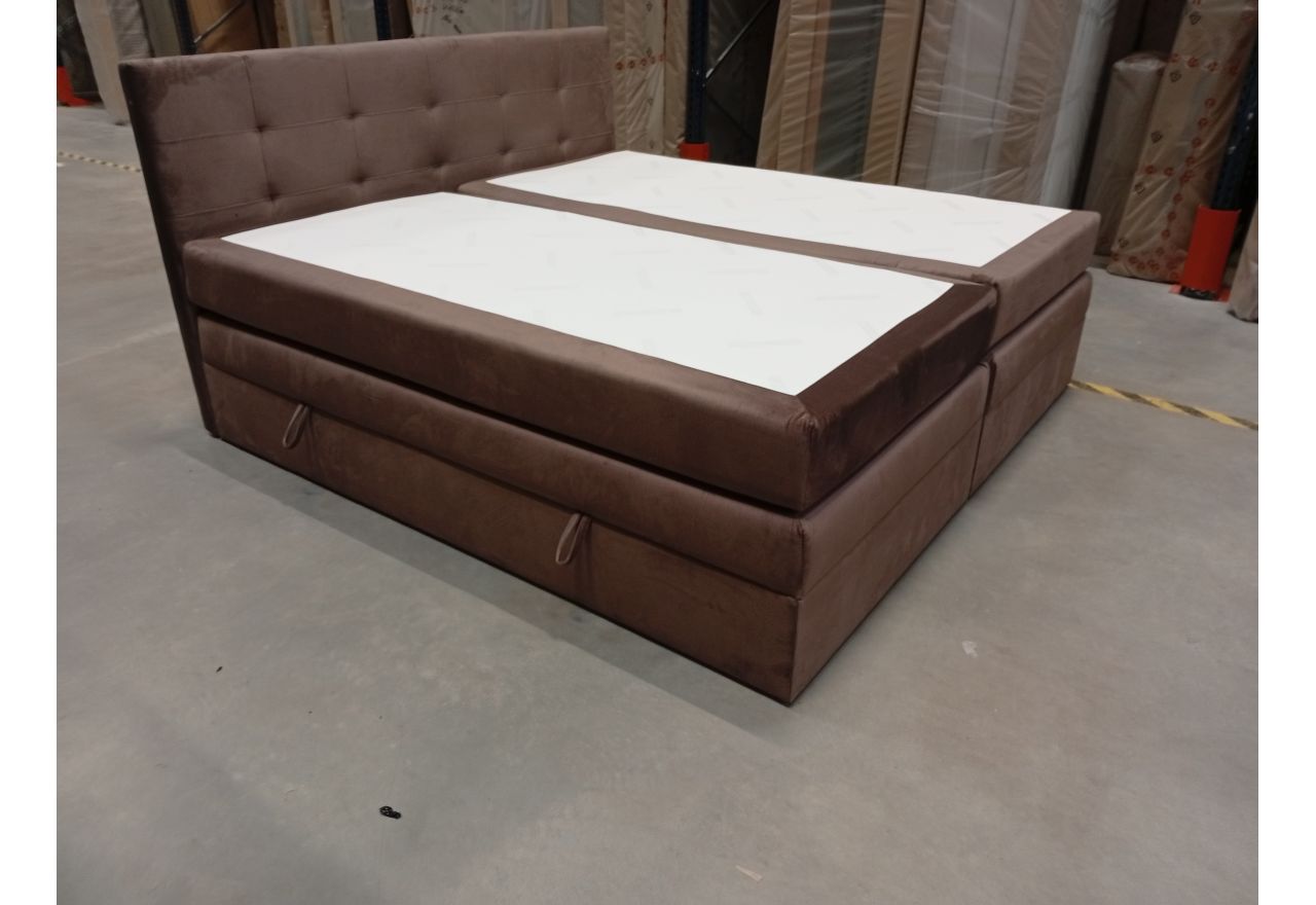 Łóżko kontynentalne ERNI KING 200x200 - Monolith 15 - brązowy - OUTLETU