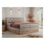 Łóżko kontynentalne VENETO KING 160x200 - Matana 17 - beżowy - OUTLETU