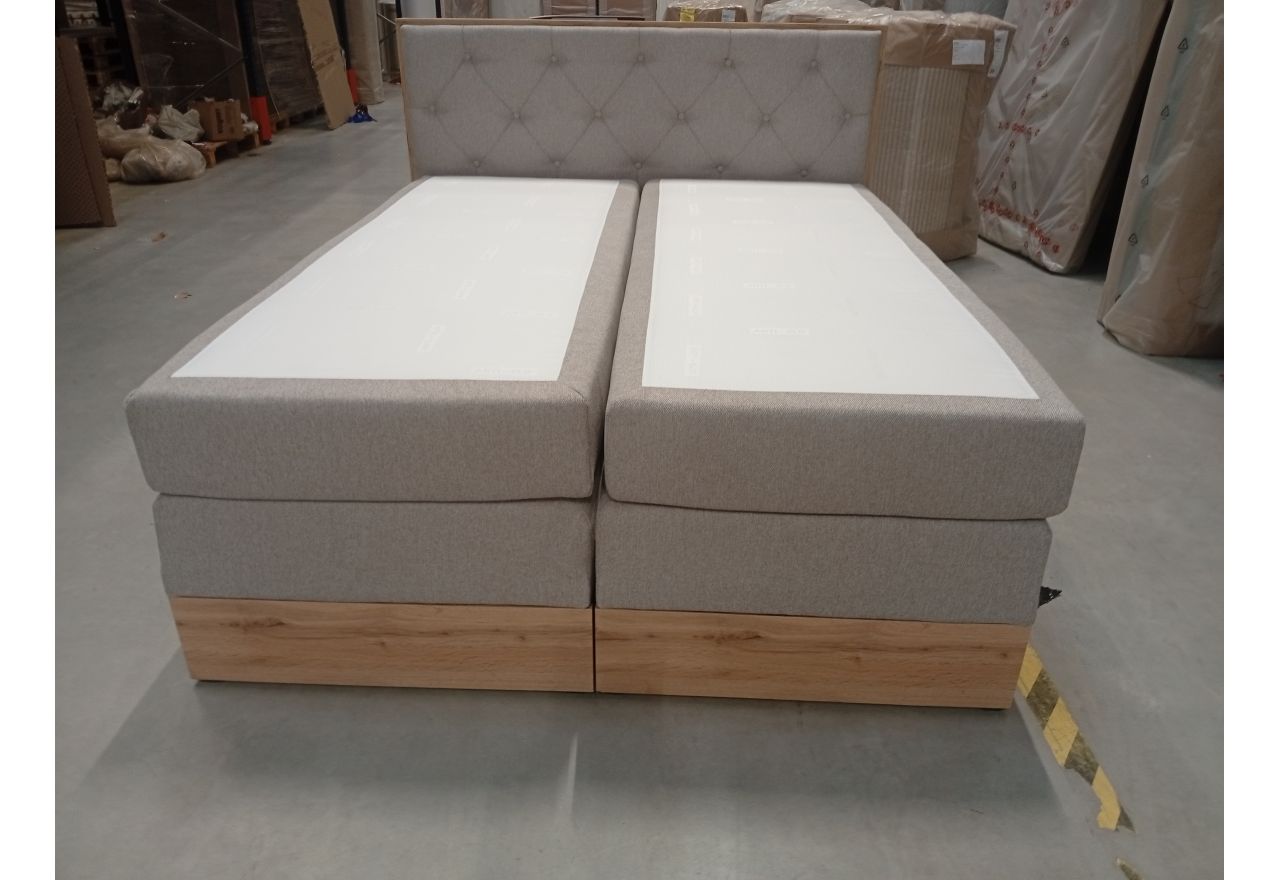 Łóżko kontynentalne VENETO KING 160x200 - Matana 17 - beżowy - OUTLETU