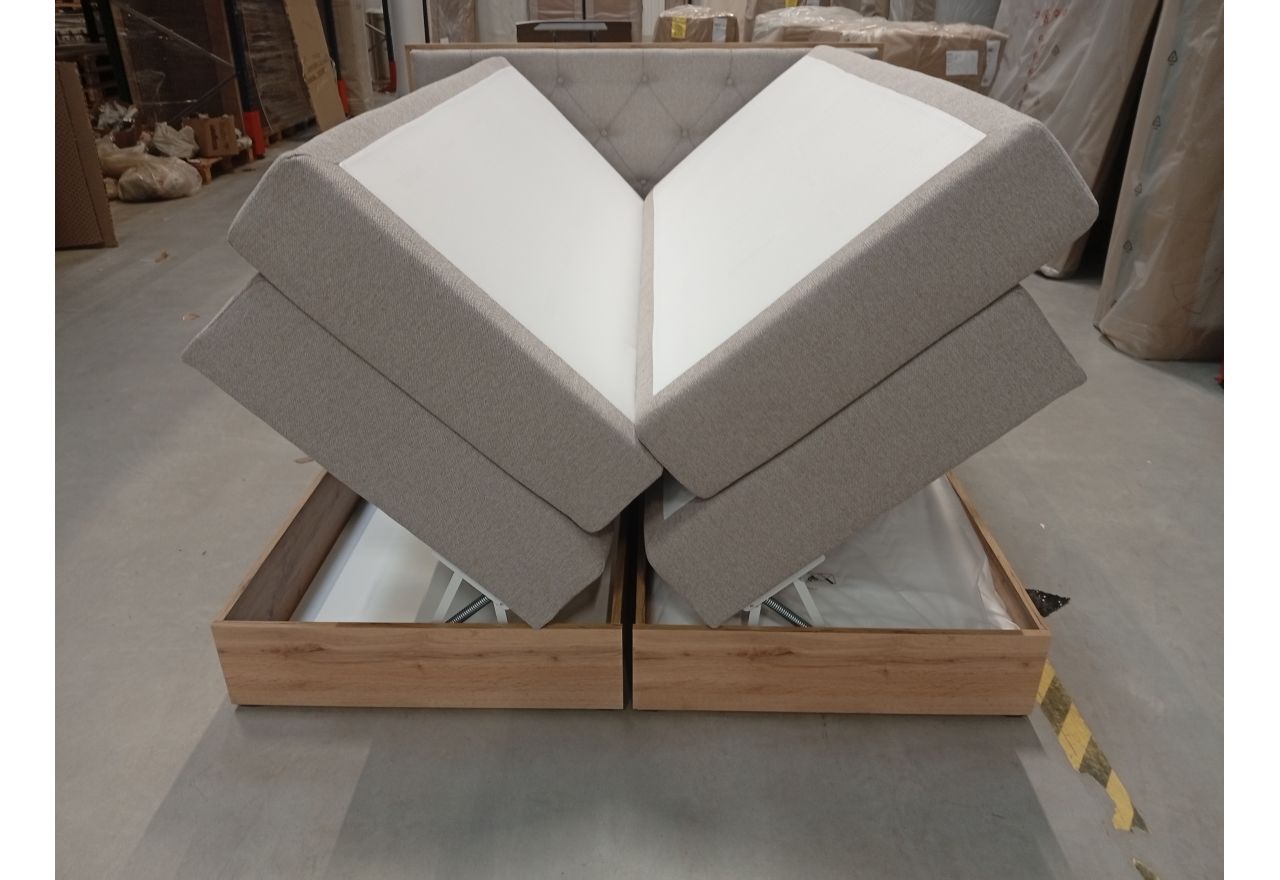 Łóżko kontynentalne VENETO KING 160x200 - Matana 17 - beżowy - OUTLETU