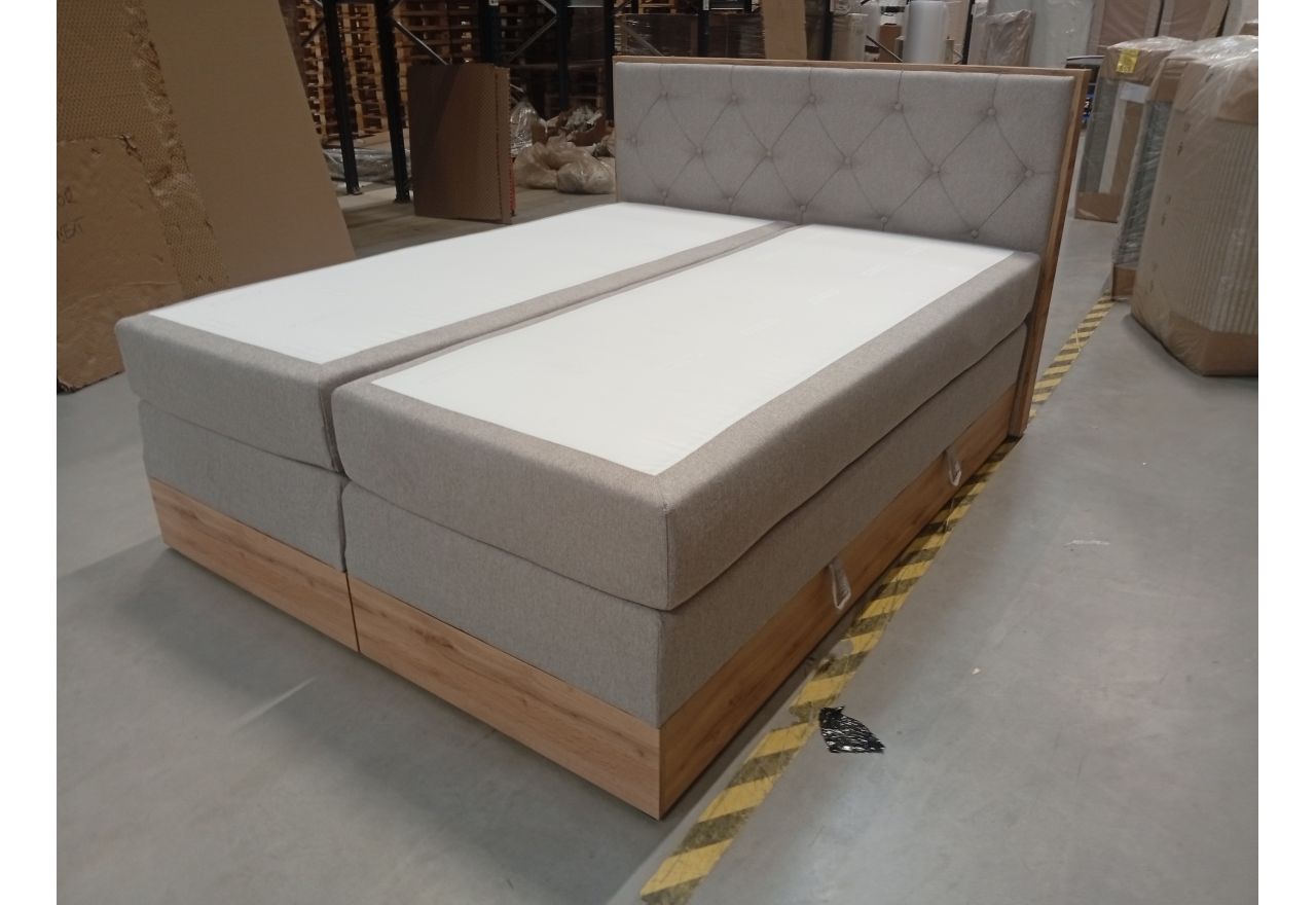Łóżko kontynentalne VENETO KING 160x200 - Matana 17 - beżowy - OUTLETU