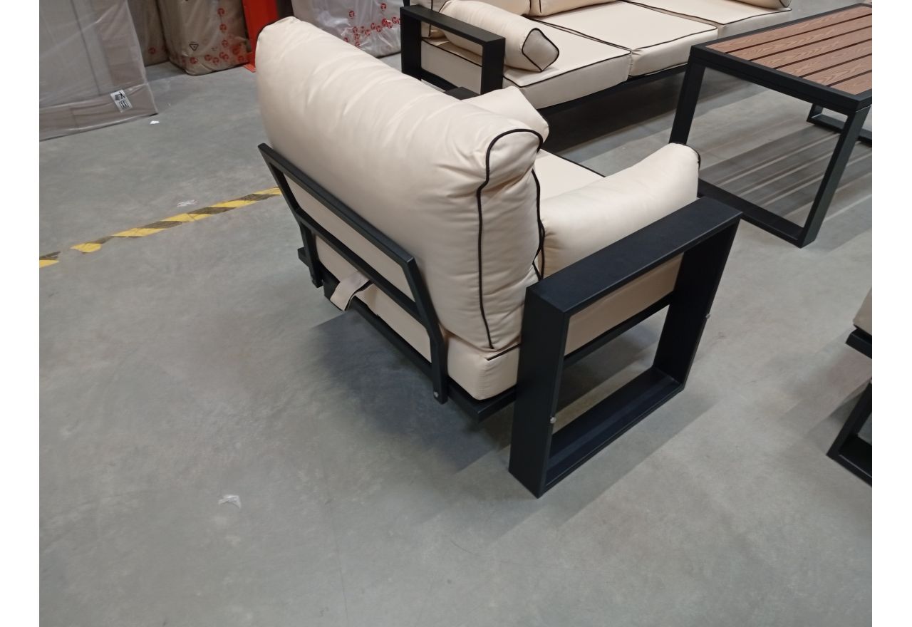 Metalowy fotel ogrodowy ELBA S1 - beżowy - OUTLETU