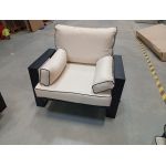 Metalowy fotel ogrodowy ELBA S1 - beżowy - OUTLETU